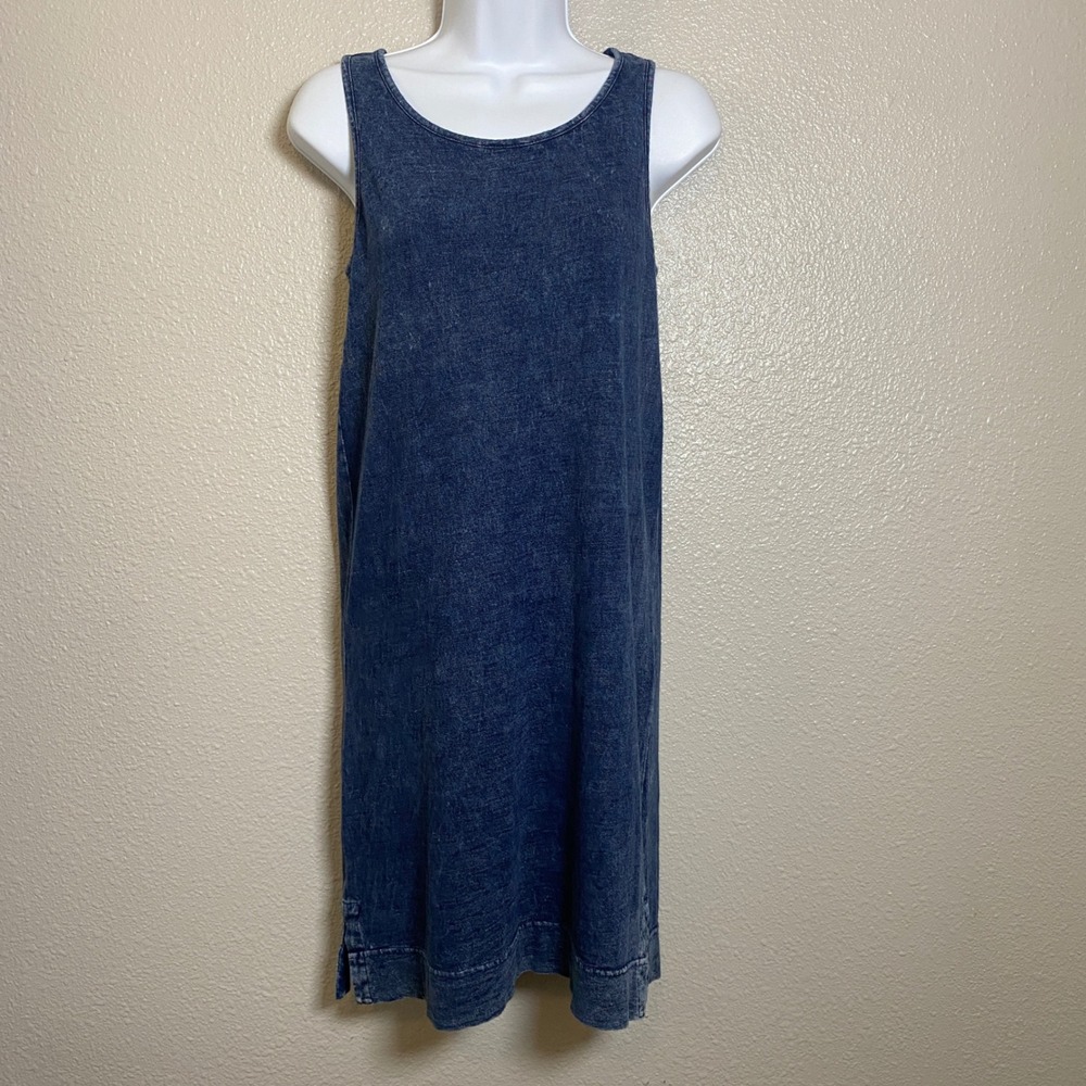 Jane and Delancey Denim Dress Small Beach Casual Summer Beach 100% Cotton Retro